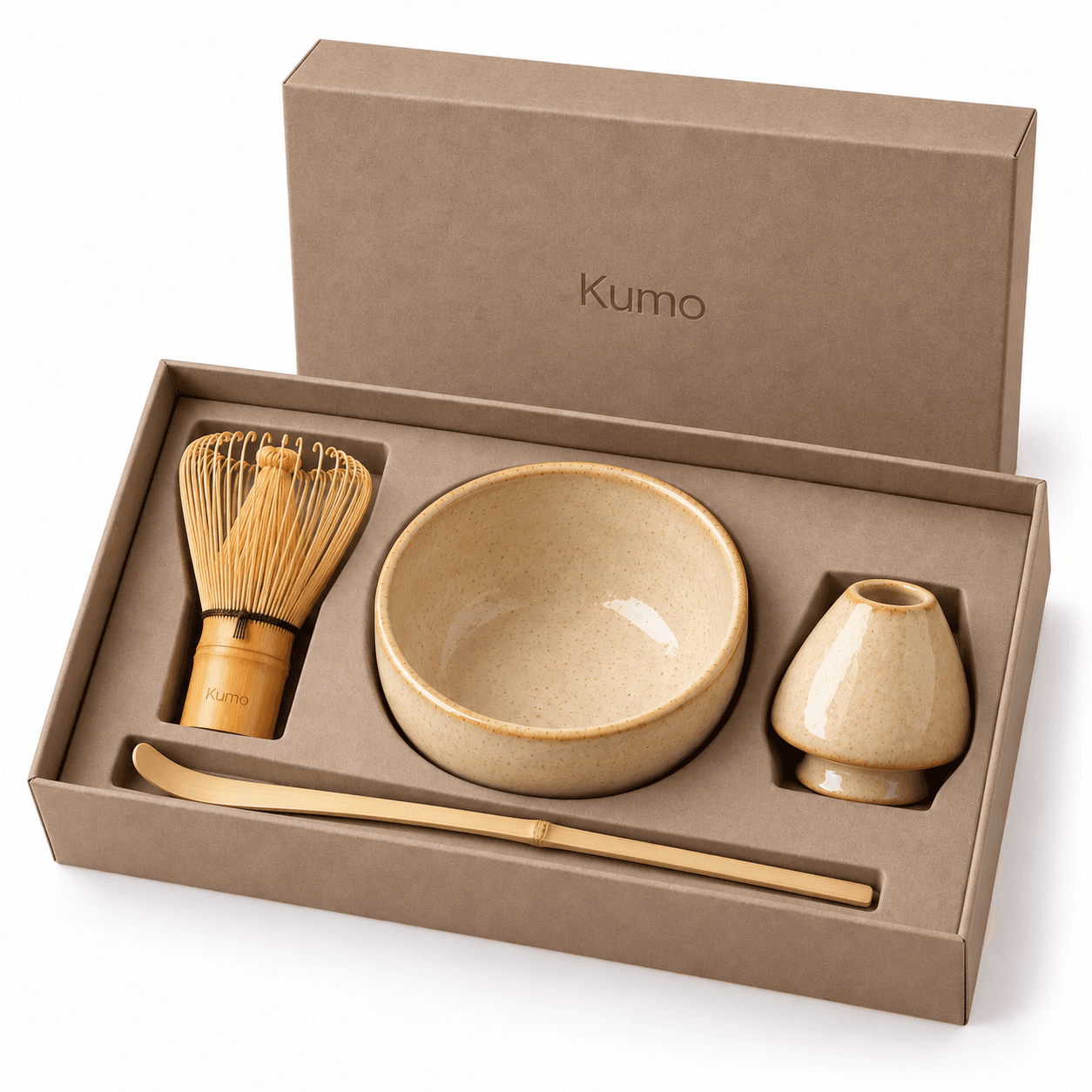 Coffret matcha Miel : fouet en bambou, bol chawan, repose-fouet et cuillère