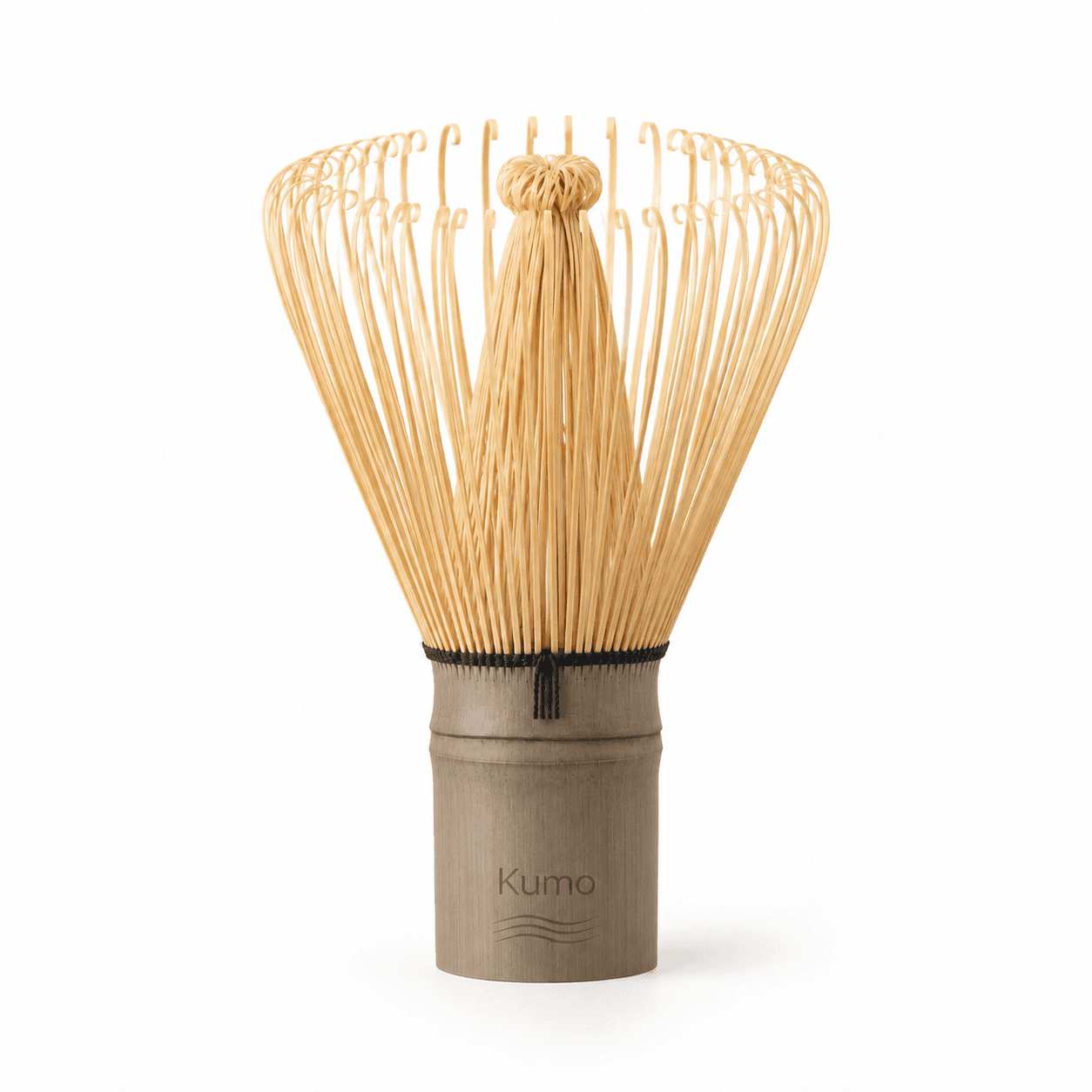 Fouet à matcha en bambou fumé Chasen Brume, gravure ondulée