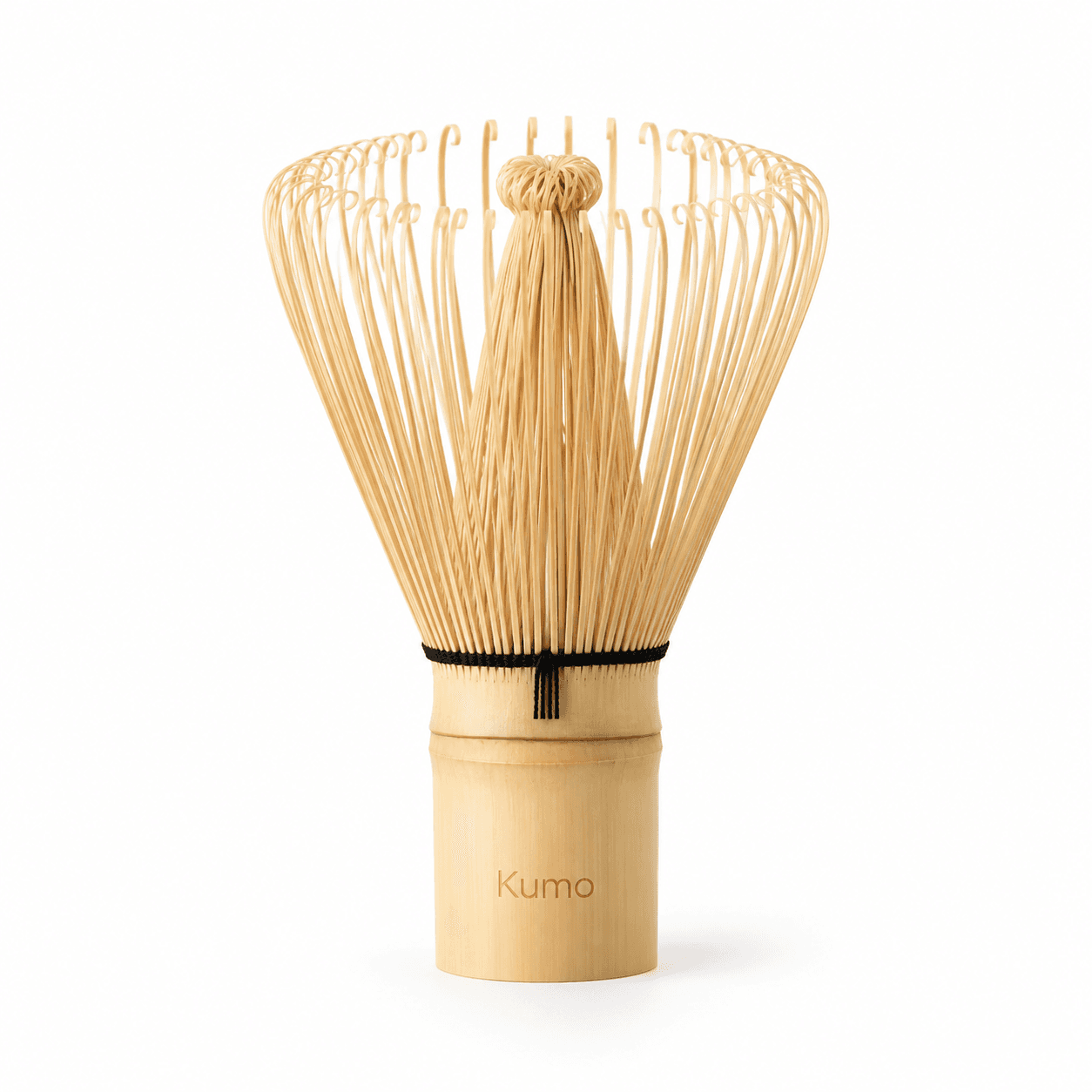 Fouet à matcha en bambou blond Chasen Naturel, fil noir