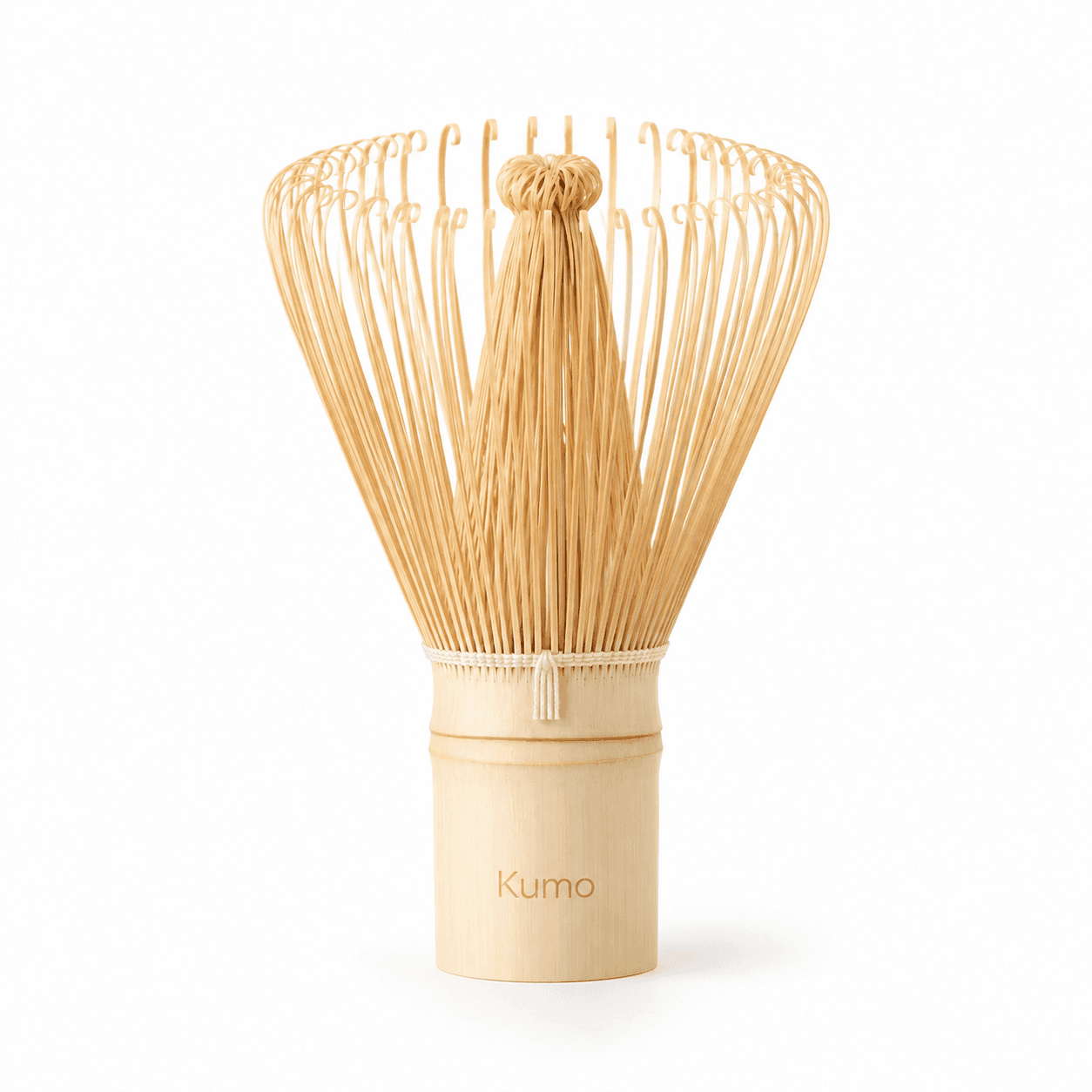 Fouet à matcha en bambou pâle Chasen Sable, fil écru